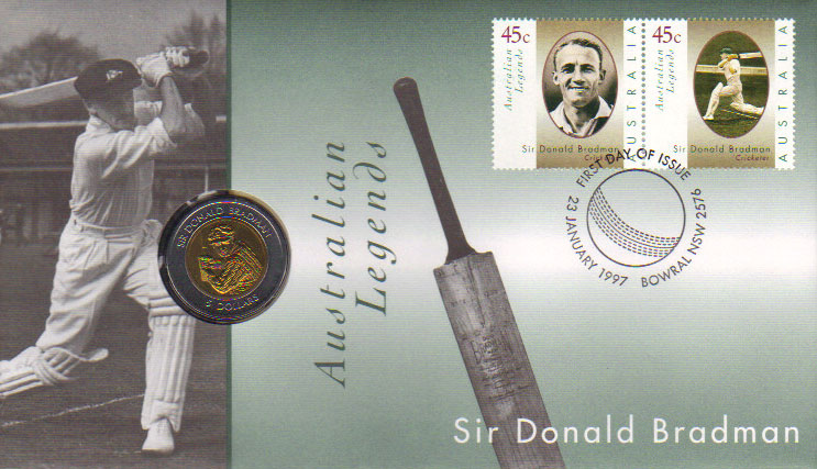 1997 Australia $5 PNC (Sir Donald Bradman) K000065